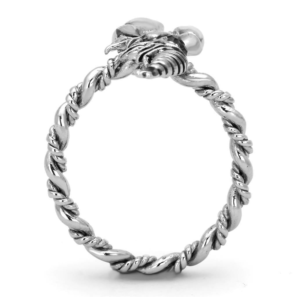 3W563 - Rhodium Brass Ring with Top Grade Crystal  in Siam-2