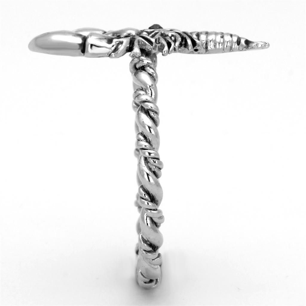 3W563 - Rhodium Brass Ring with Top Grade Crystal  in Siam-3