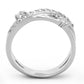 3W565 - Rhodium Brass Ring with AAA Grade CZ  in Clear-2