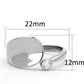 3W566 - Rhodium Brass Ring with AAA Grade CZ  in Clear-1