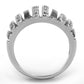 3W567 - Rhodium + Ruthenium Brass Ring with AAA Grade CZ  in Clear-2