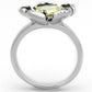 3W585 - Rhodium Brass Ring with AAA Grade CZ  in Citrine Yellow-2