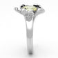 3W585 - Rhodium Brass Ring with AAA Grade CZ  in Citrine Yellow-3