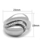 3W586 - Rhodium Brass Ring with Top Grade Crystal  in Clear-1