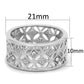 3W590 - Rhodium Brass Ring with Top Grade Crystal  in Clear-1