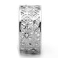 3W590 - Rhodium Brass Ring with Top Grade Crystal  in Clear-3