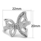 3W592 - Rhodium Brass Ring with AAA Grade CZ  in Clear-1