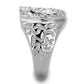 3W595 - Rhodium Brass Ring with AAA Grade CZ  in Clear-3