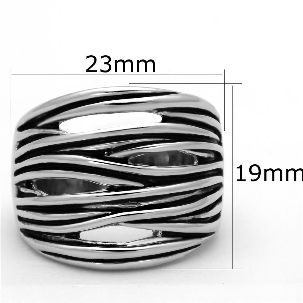 3W596 - Rhodium Brass Ring with Epoxy  in Jet-1