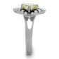 3W598 - Rhodium Brass Ring with AAA Grade CZ  in Citrine Yellow-3