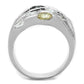 3W605 - Rhodium Brass Ring with AAA Grade CZ  in Multi Color-2