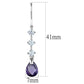 3W635 - Rhodium Brass Earrings with AAA Grade CZ  in Amethyst-1