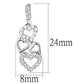 3W640 - Rhodium Brass Earrings with AAA Grade CZ  in Clear-1