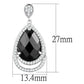 3W658 - Rhodium Brass Earrings with AAA Grade CZ  in Jet-1