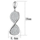 3W663 - Rhodium Brass Earrings with AAA Grade CZ  in Clear-1