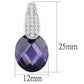 3W667 - Rhodium Brass Earrings with AAA Grade CZ  in Amethyst-1