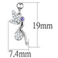 3W670 - Rhodium Brass Earrings with AAA Grade CZ  in Amethyst-1