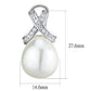 3W677 - Rhodium Brass Earrings with Synthetic Pearl in White-1