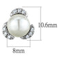3W686 - Rhodium Brass Earrings with Synthetic Pearl in White-1