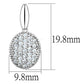 3W690 - Rhodium Brass Earrings with AAA Grade CZ  in Clear-1