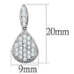 3W696 - Rhodium Brass Earrings with AAA Grade CZ  in Clear-1