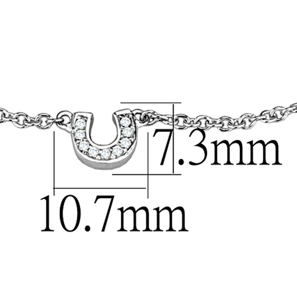3W710 - Rhodium Brass Bracelet with AAA Grade CZ  in Clear-2