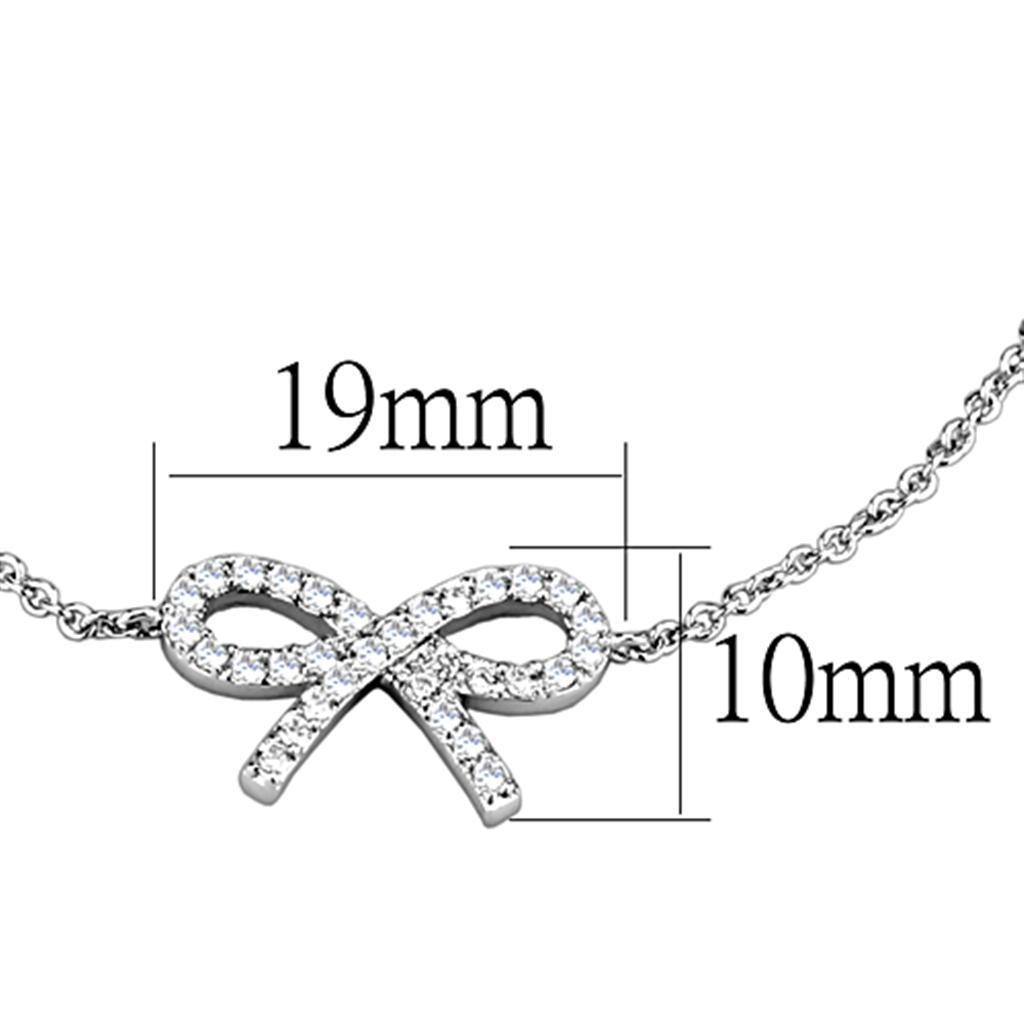 3W712 - Rhodium Brass Bracelet with AAA Grade CZ  in Clear-2