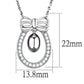 3W718 - Rhodium Brass Necklace with AAA Grade CZ  in Clear-1
