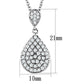 3W720 - Rhodium Brass Necklace with AAA Grade CZ  in Clear-1