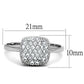 3W728 - Rhodium Brass Ring with AAA Grade CZ  in Clear-1
