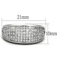 3W730 - Rhodium Brass Ring with AAA Grade CZ  in Clear-1