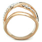 3W737 - Rose Gold Brass Ring with Top Grade Crystal  in Clear-2