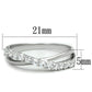 3W742 - Rhodium Brass Ring with AAA Grade CZ  in Clear-1