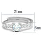3W751 - Rhodium Brass Ring with AAA Grade CZ  in Clear-1