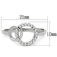 3W756 - Rhodium Brass Ring with AAA Grade CZ  in Clear-1