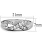 3W757 - Rhodium Brass Ring with AAA Grade CZ  in Clear-1