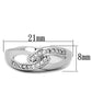 3W763 - Rhodium Brass Ring with AAA Grade CZ  in Clear-1