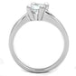 3W764 - Rhodium Brass Ring with AAA Grade CZ  in Clear-2