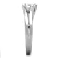 3W764 - Rhodium Brass Ring with AAA Grade CZ  in Clear-3