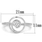 3W765 - Rhodium Brass Ring with AAA Grade CZ  in Clear-1