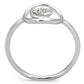 3W765 - Rhodium Brass Ring with AAA Grade CZ  in Clear-2