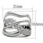 3W766 - Rhodium Brass Ring with AAA Grade CZ  in Clear-1