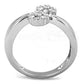 3W767 - Rhodium Brass Ring with AAA Grade CZ  in Clear-2