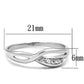 3W768 - Rhodium Brass Ring with AAA Grade CZ  in Clear-1