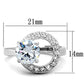3W774 - Rhodium Brass Ring with AAA Grade CZ  in Clear-1