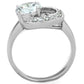 3W774 - Rhodium Brass Ring with AAA Grade CZ  in Clear-2