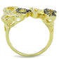 3W777 - Gold+Ruthenium Brass Ring with AAA Grade CZ  in Amethyst-2