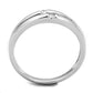 3W779 - Rhodium Brass Ring with AAA Grade CZ  in Clear-2
