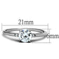 3W786 - Rhodium Brass Ring with AAA Grade CZ  in Clear-1