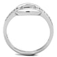 3W790 - Rhodium Brass Ring with AAA Grade CZ  in Clear-2